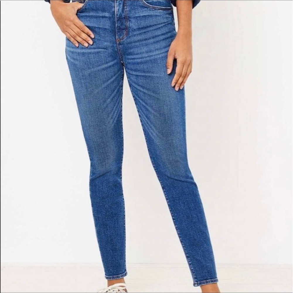 LOFT Modern High Waist Skinny Ankle Jeans